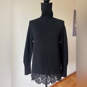 Brochu Walker cashmere lace turtleneck sweater XS